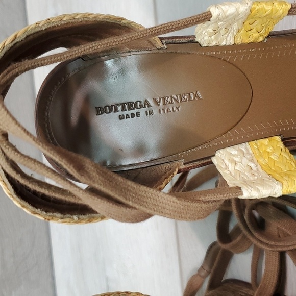 Bottega Veneta Womens Lace Up Wedge Sandals shoes sz 39.5/9.5 - Picture 4 of 14